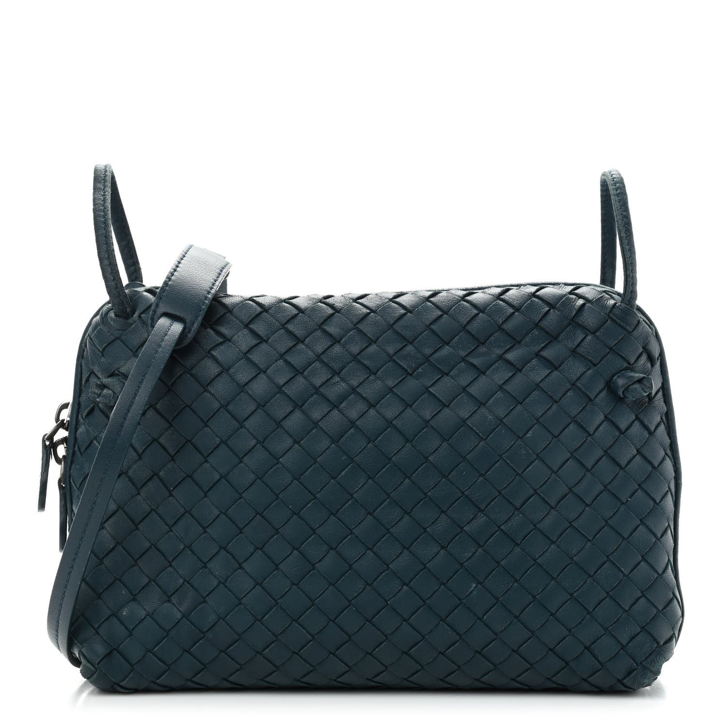 Nappa Intrecciato Nodini Crossbody Messenger Green