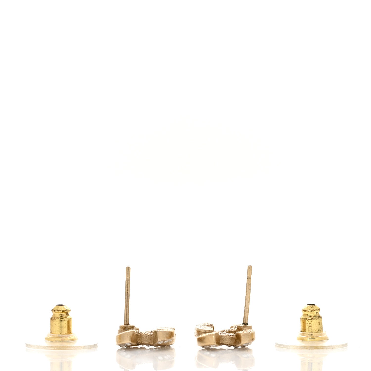 Chanel Crystal CC Earrings Gold 3 of 4