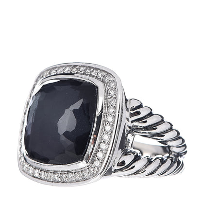 David Yurman Sterling Silver Diamond Black Orchid 14mm Albion Ring 54 7 3 of 5