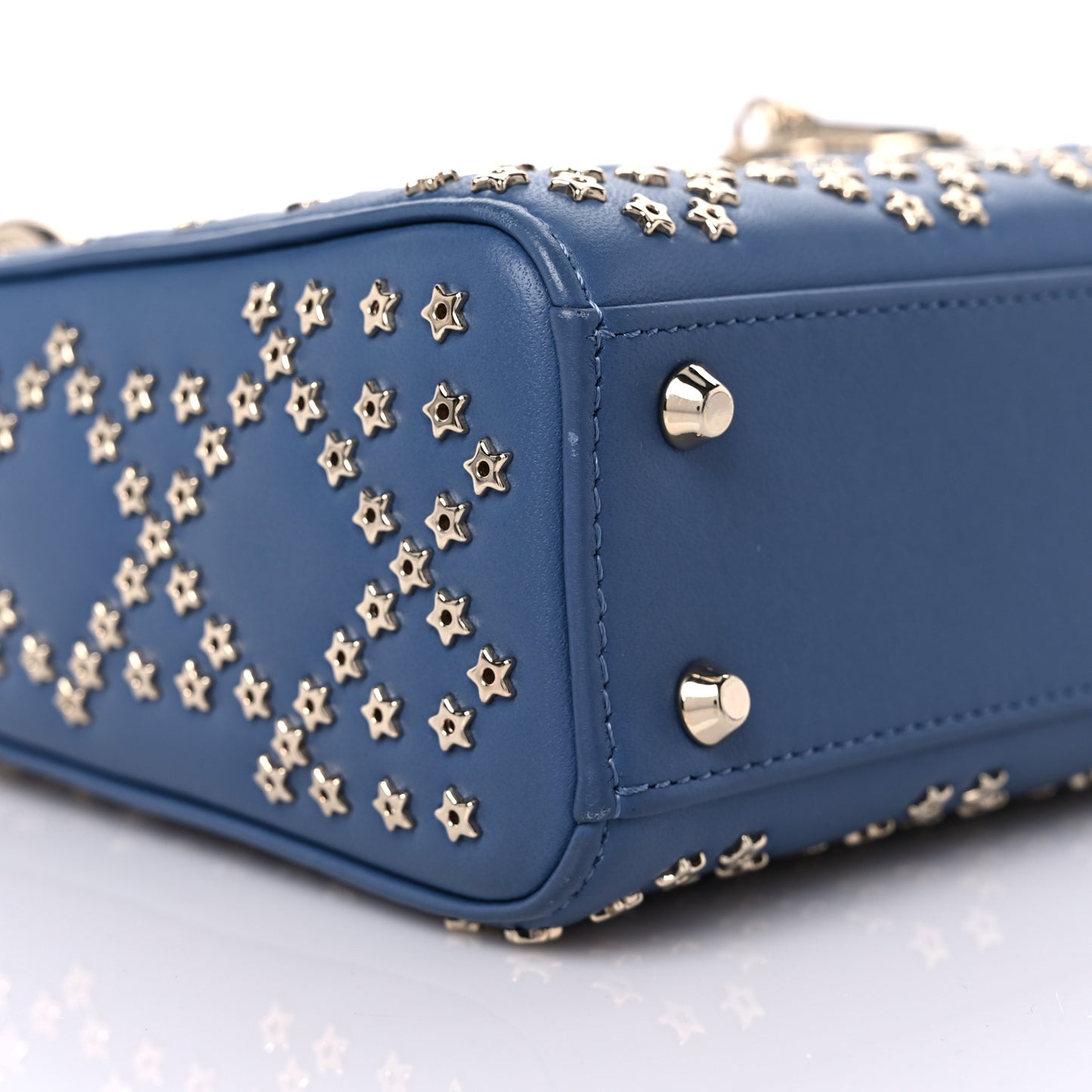 Lambskin Cannage Lucky Star Studded Mini Lady Dior Denim Blue