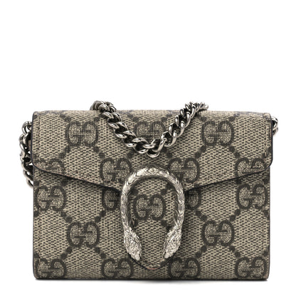 Gucci GG Supreme Monogram Dionysus Coin Purse Taupe 1 of 12