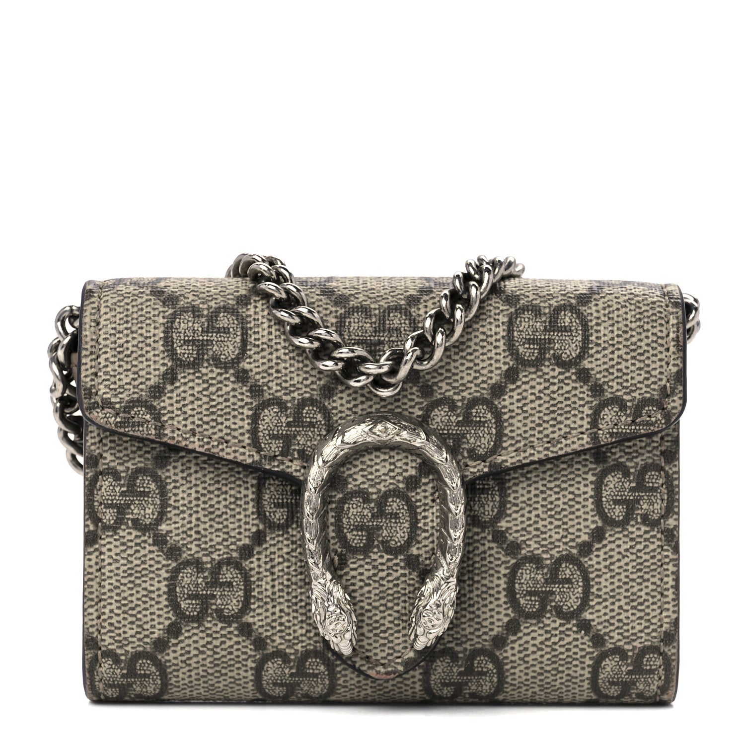 Gucci GG Supreme Monogram Dionysus Coin Purse Taupe 1 of 12