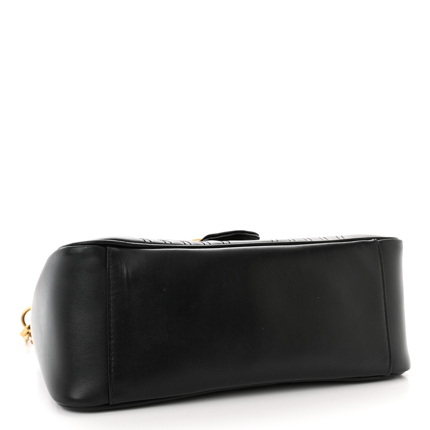 Gucci Calfskin Matelasse Small GG Marmont Top Handle Shoulder Bag Black 4 of 13