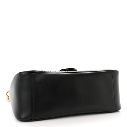 Gucci Calfskin Matelasse Small GG Marmont Top Handle Shoulder Bag Black 4 of 13