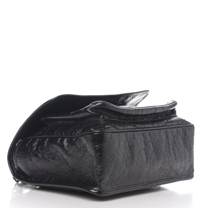 Saint Laurent Crinkled Calfskin Matelasse Monogram Medium Niki Chain Satchel Black 3 of 9