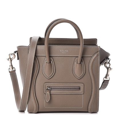 Celine Drummed Calfskin Nano Luggage Souris 1 of 10