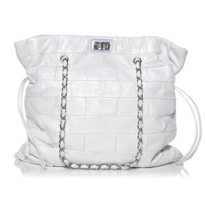 Chanel Lambskin Igloo Drawstring Tote White 1 of 8