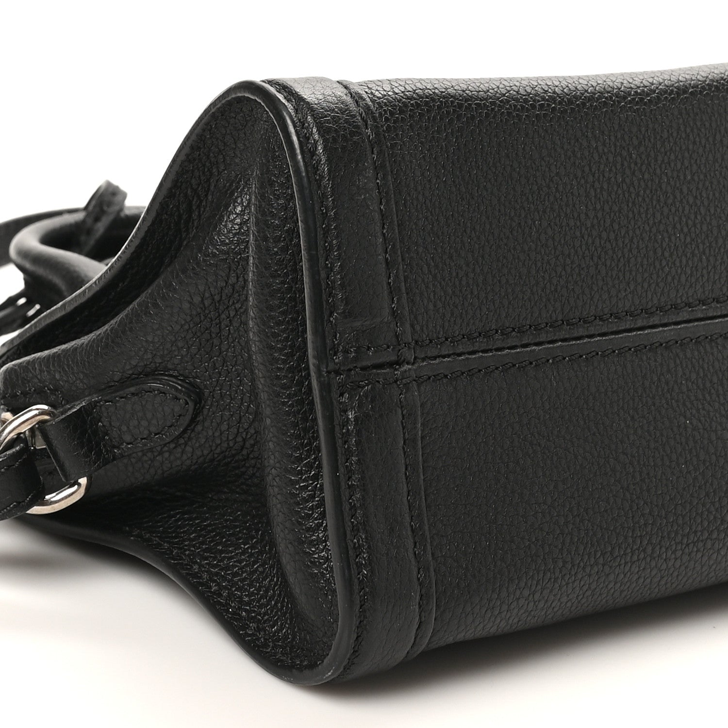 Alexander McQueen Pebbled Calfskin Mini Skull Padlock Zip Around Tote Black 9 of 12