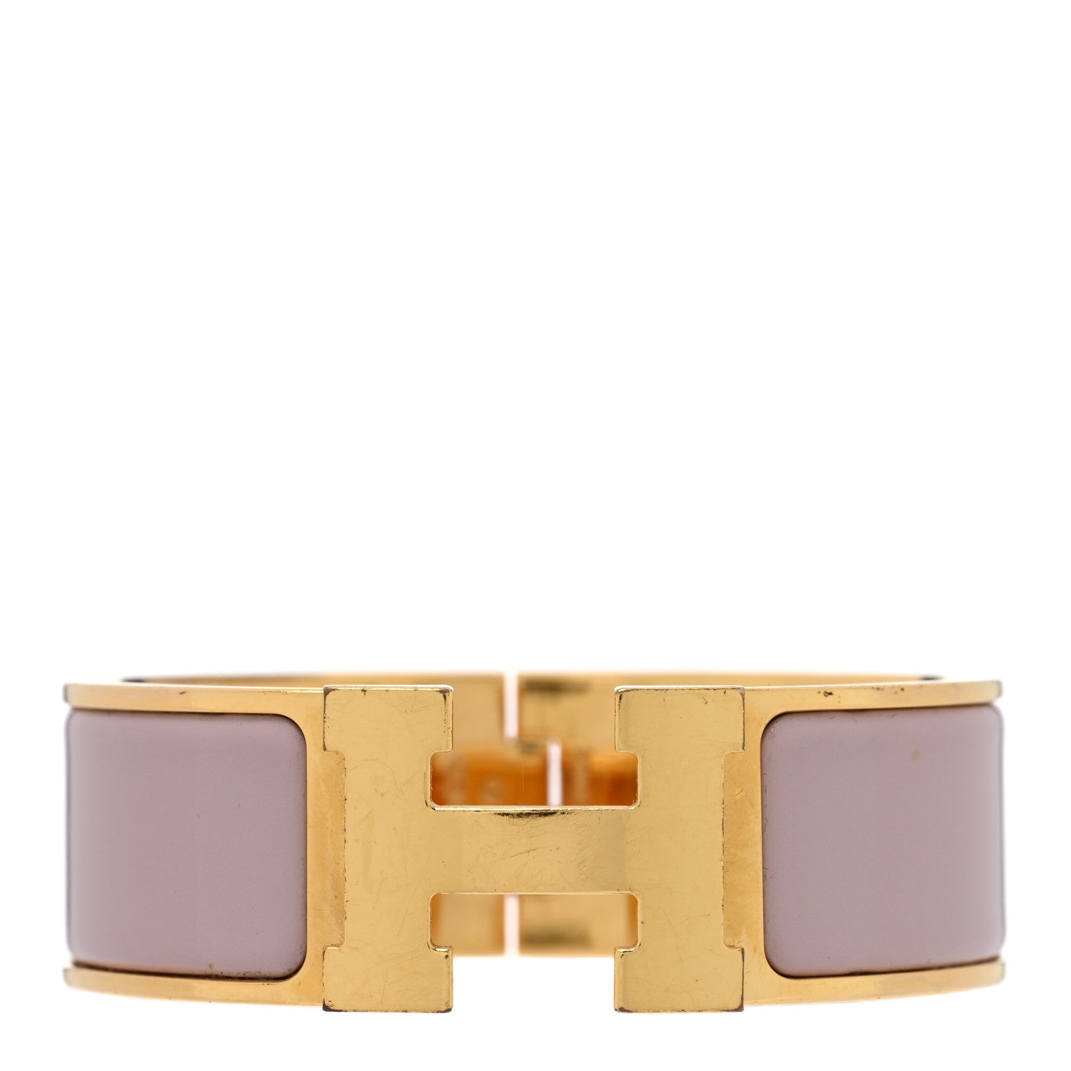 Hermes Enamel Wide Clic Clac H Bracelet PM Rose Dragee 1 of 4