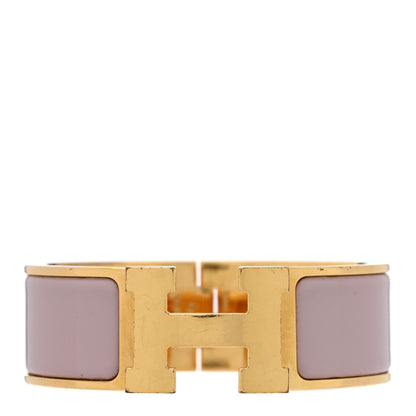 Hermes Enamel Wide Clic Clac H Bracelet PM Rose Dragee 1 of 4