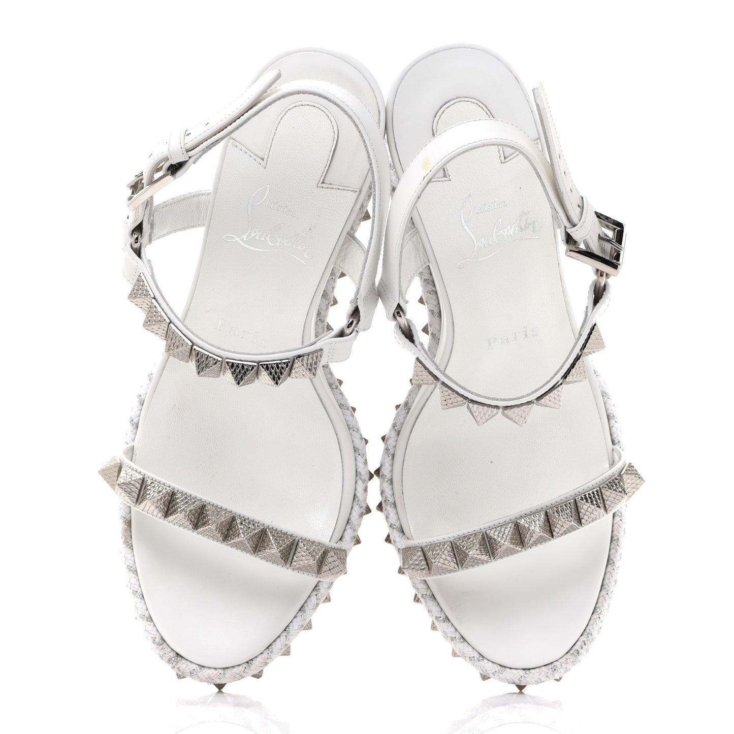 Nappa Pyraclou 110 Wedge Sandals 38 White