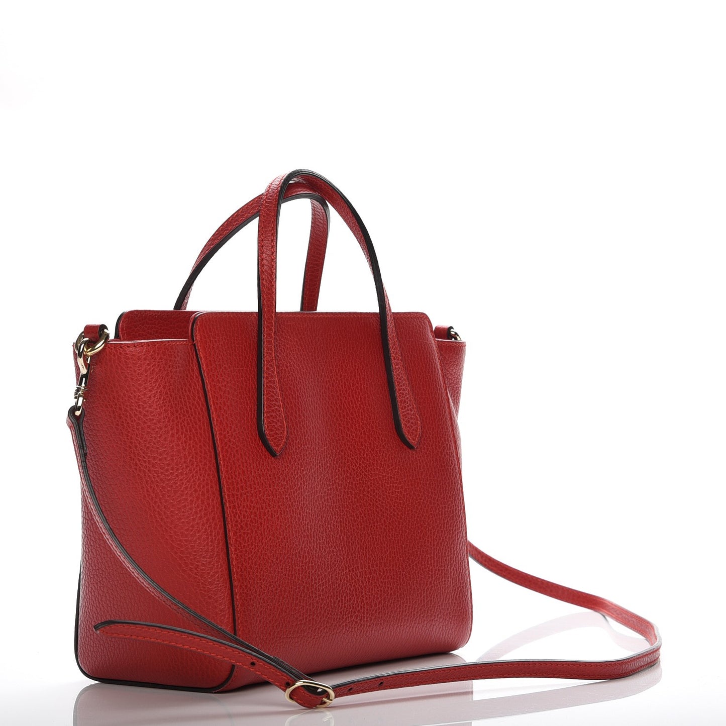 Dollar Calfskin MIni Swing Top Handle Bag Tabasco