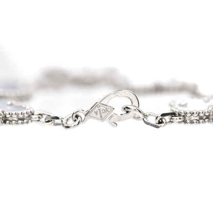 Van Cleef & Arpels 18K White Gold Chalcedony 5 Motifs Vintage Alhambra Bracelet 5 of 6