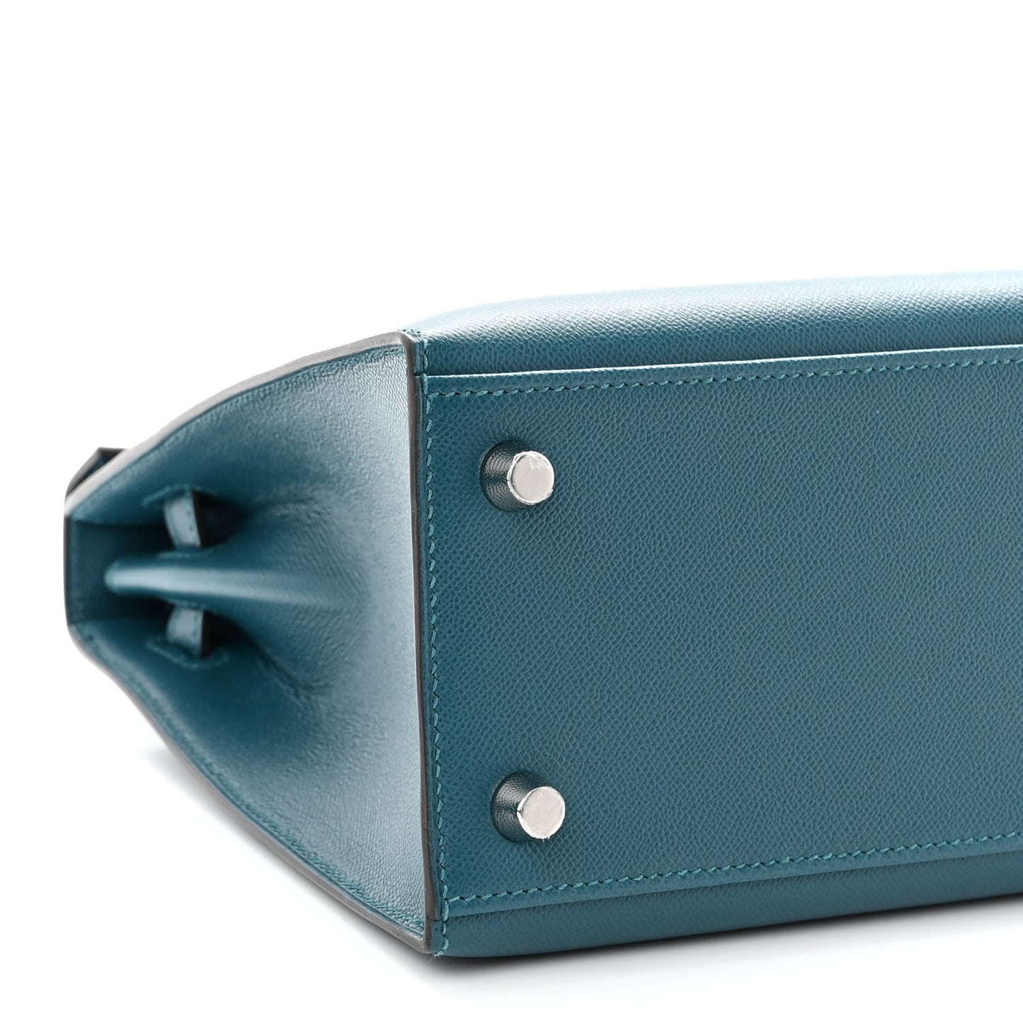 Madame Calfskin Verso Kelly Sellier 25 Vert Bosphore Sienne