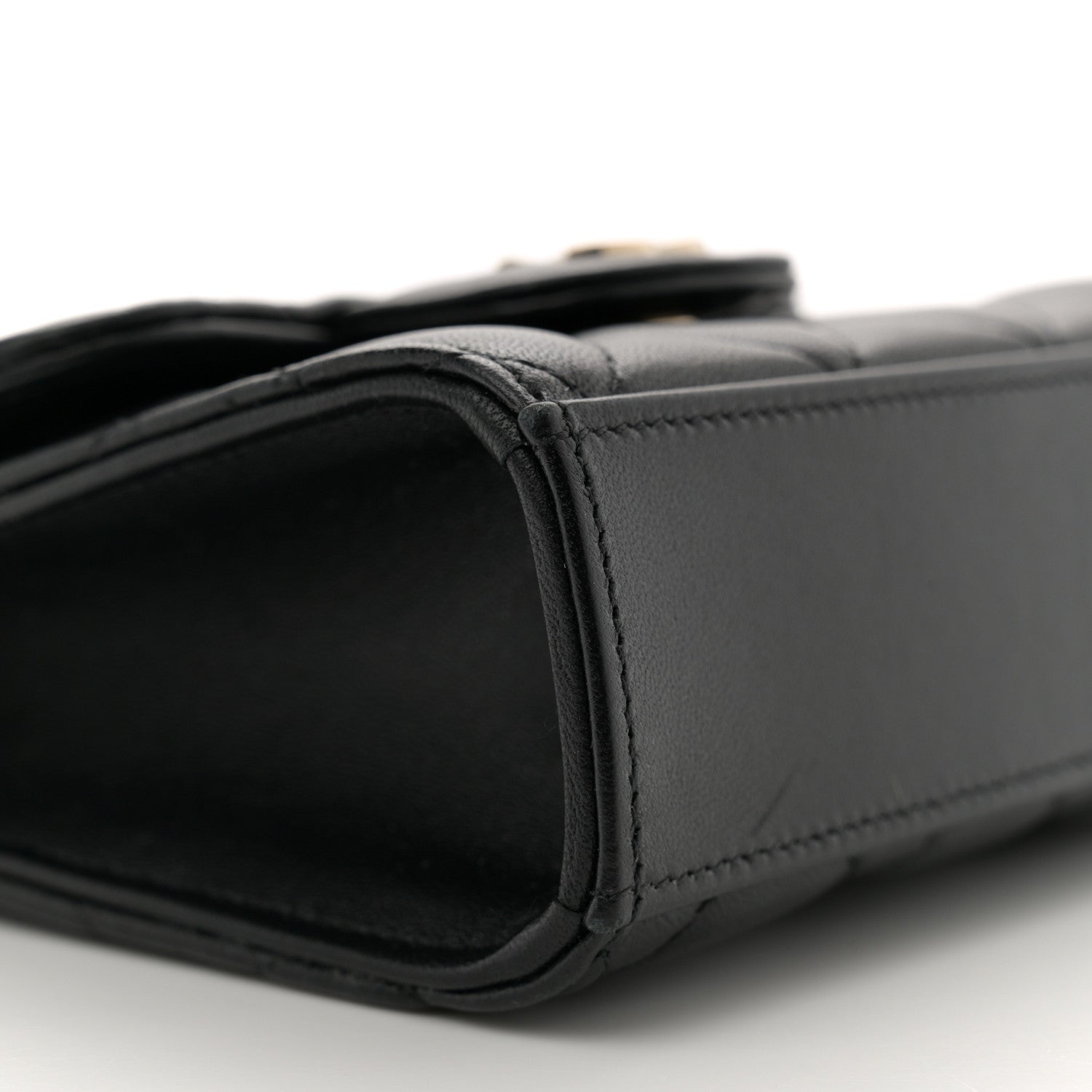 Chanel Lambskin Quilted Top Handle Flap Clutch With Chain Black 9 of 11