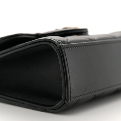 Chanel Lambskin Quilted Top Handle Flap Clutch With Chain Black 9 of 11