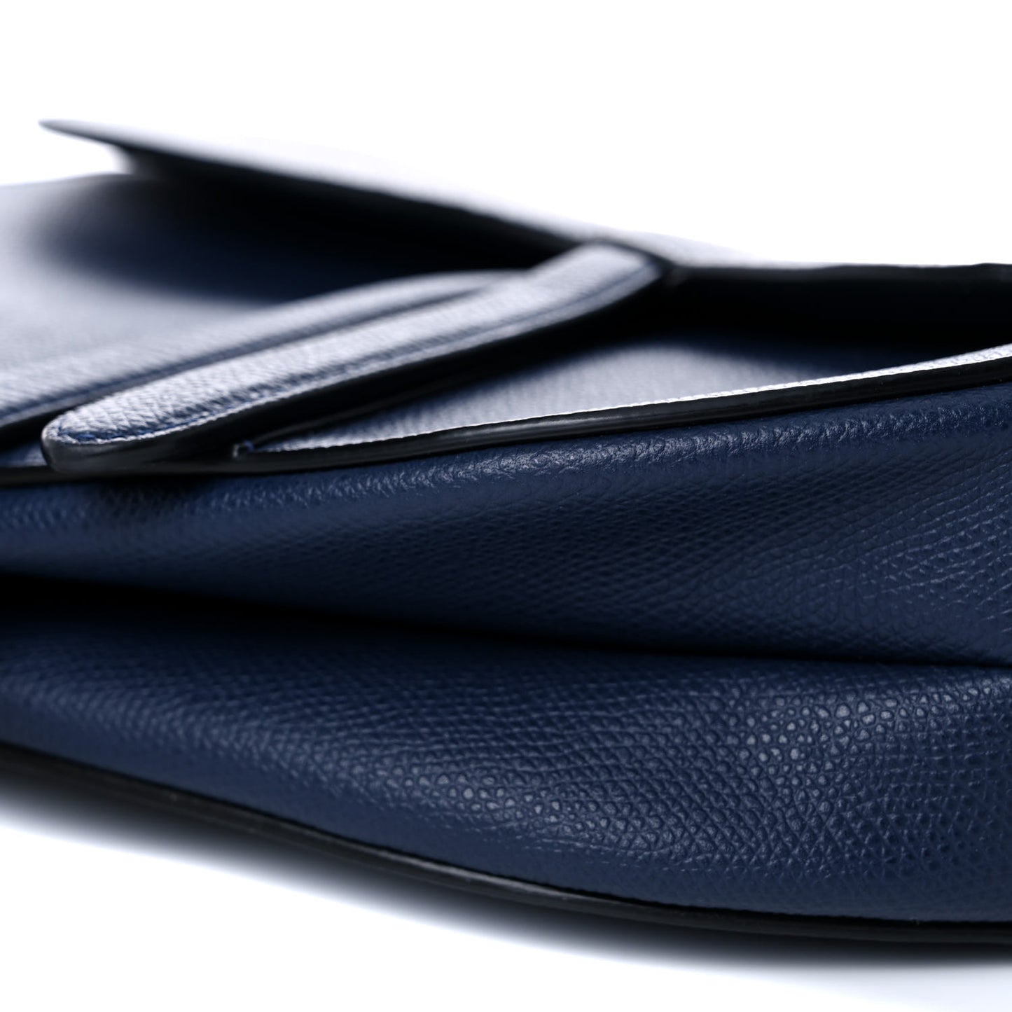 Grained Calfskin Saddle Bag Navy