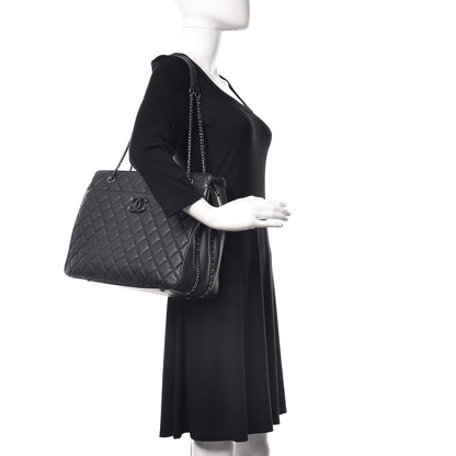 Chanel Calfskin Quilted Frame In Chain Tote Black 2 of 10