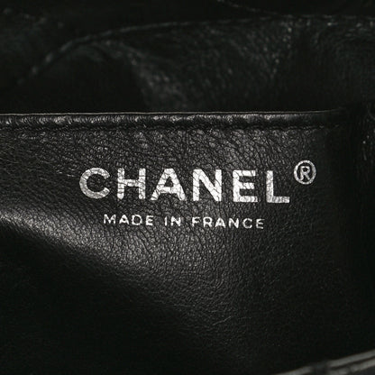 Chanel Lambskin Quilted Bi-Color Drawstring Shoulder Bag Black White 5 of 9
