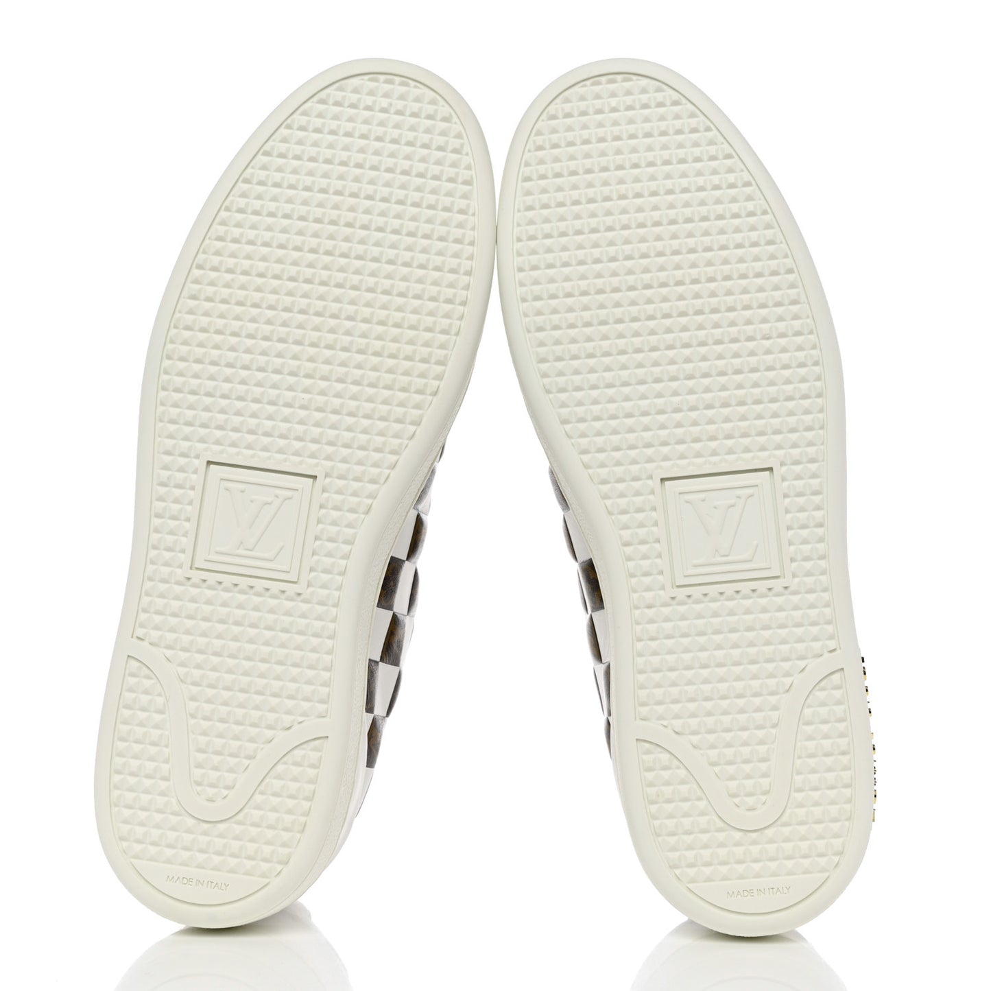 Calfskin Monogram Damier Tressage Frontrow Sneakers 37 White