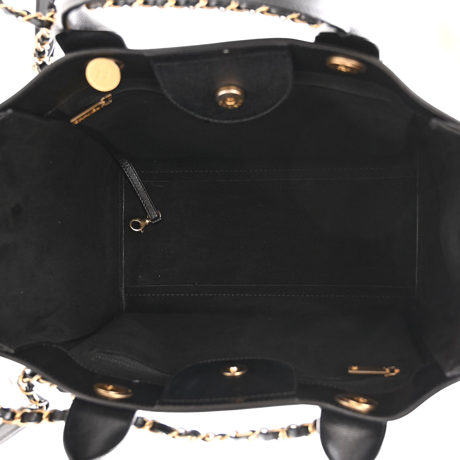 Chanel Caviar Small Studded Deauville Tote Black 5 of 12