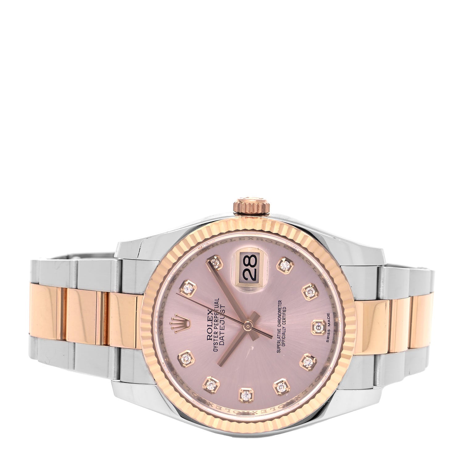 Rolex Stainless Steel 18K Everose Gold Diamond 36mm Oyster Perpetual Datejust Watch Pink 116231 2 of 5