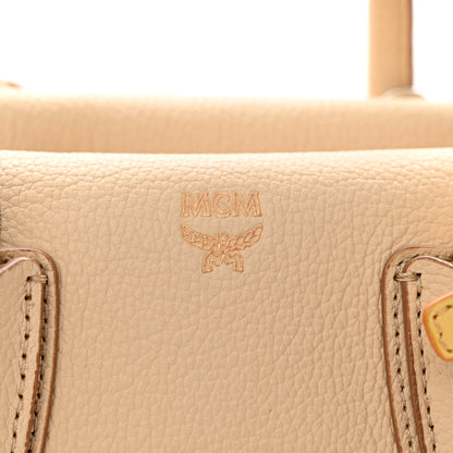 MCM Grained Calfskin Mini Milla Tote Beige 6 of 12