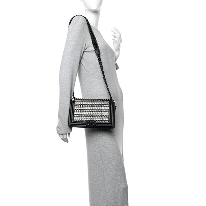 Chanel PVC Thread Woven Medium Boy Flap Black 2 of 13