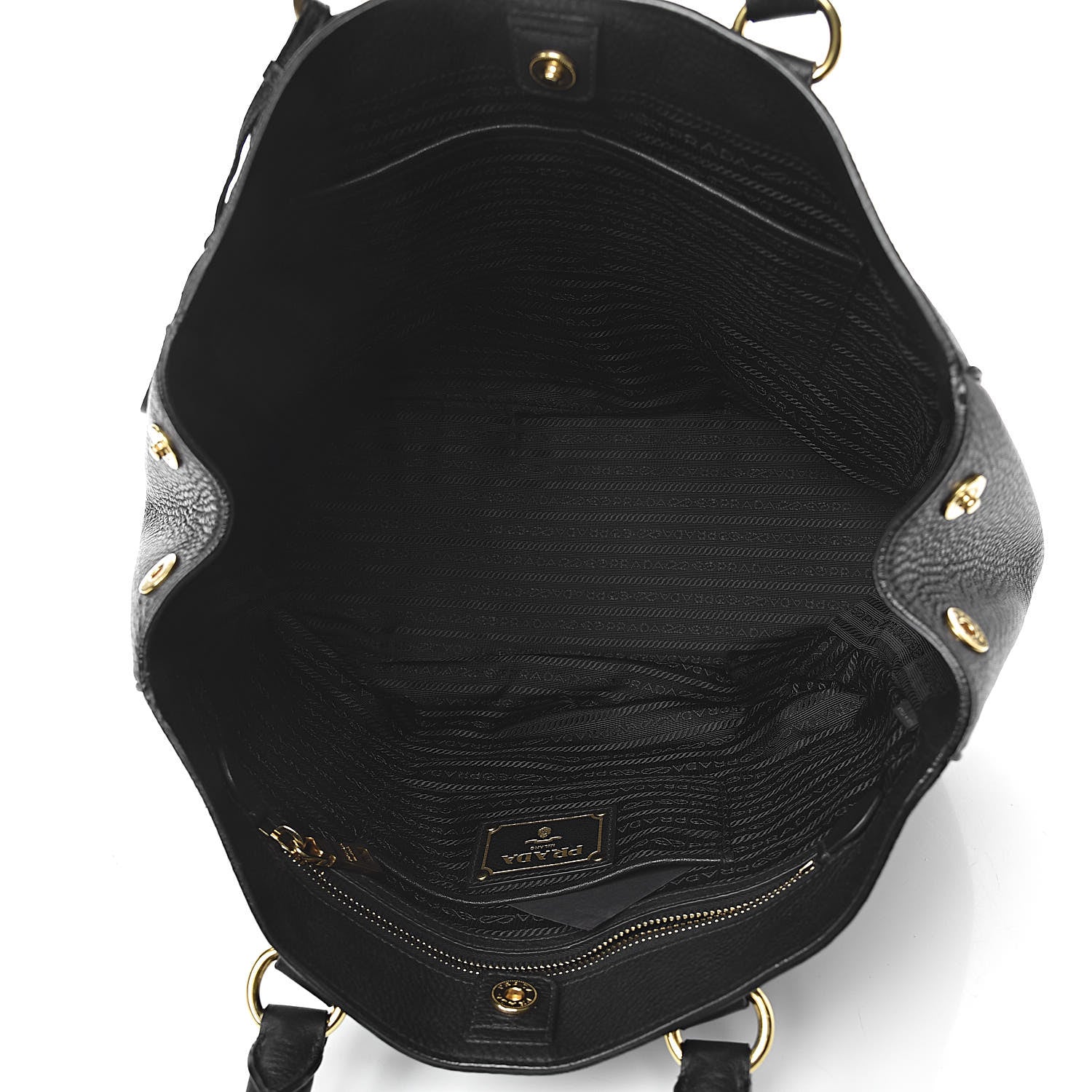 Prada Vitello Daino Tote Black 5 of 10