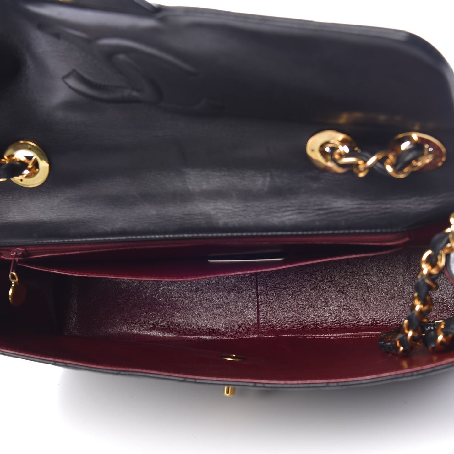 Lambskin Quilted XL Jumbo Single Flap Black