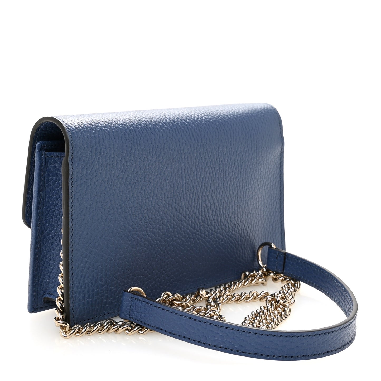 Dollar Calfskin Interlocking G Chain Wallet Caspian