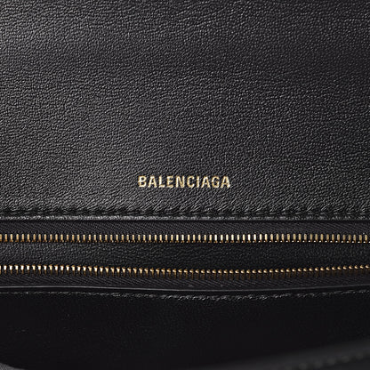 Balenciaga Shiny Box Calfskin Medium Hourglass Top Handle Bag Black 6 of 10