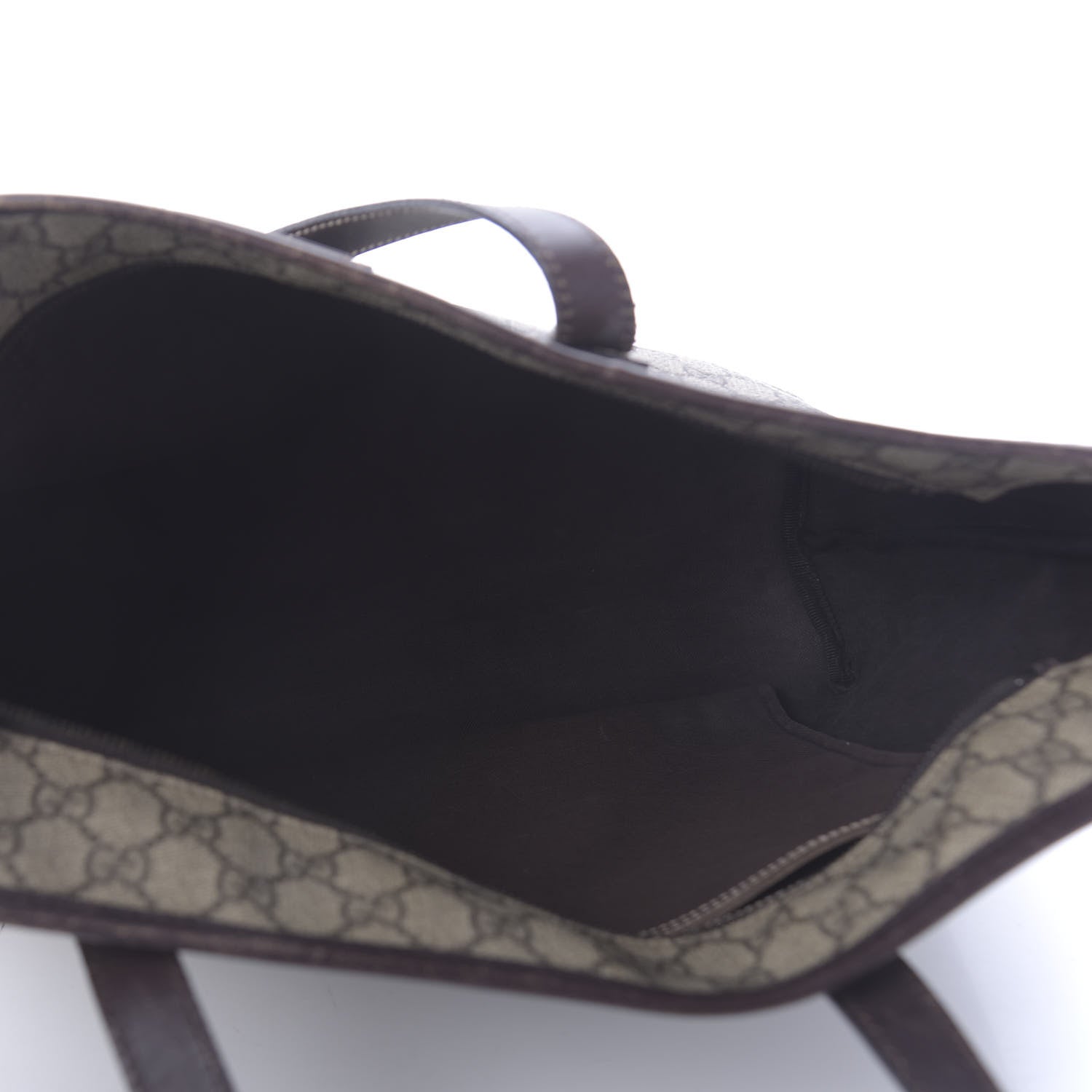 Gucci GG Supreme Monogram Medium Zippered Shopping Tote Dark Brown 5 of 12