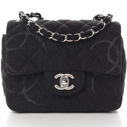 Chanel Denim CC Quilted Mini Square Flap Black 8 of 11