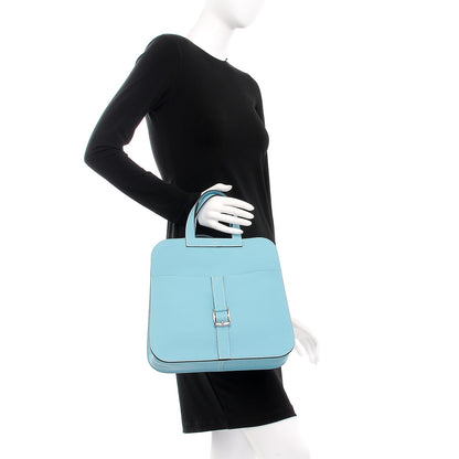 Hermes Taurillon Clemence Halzan 31 Bleu Atoll 3 of 10