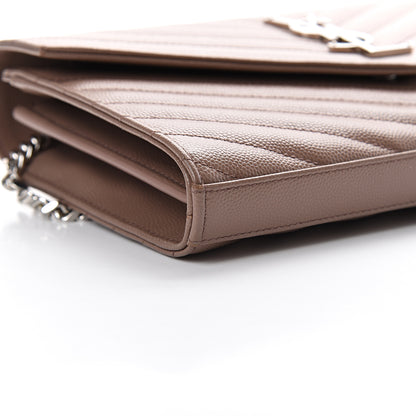 Saint Laurent Grain De Poudre Matelasse Chevron Monogram Chain Wallet Fard 11 of 16
