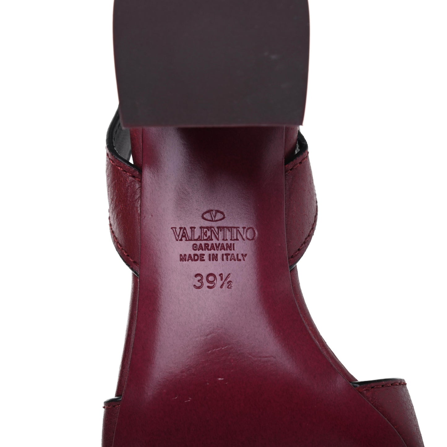 Grainy Cowhide VLogo 60mm Sandals 39.5 Rubin