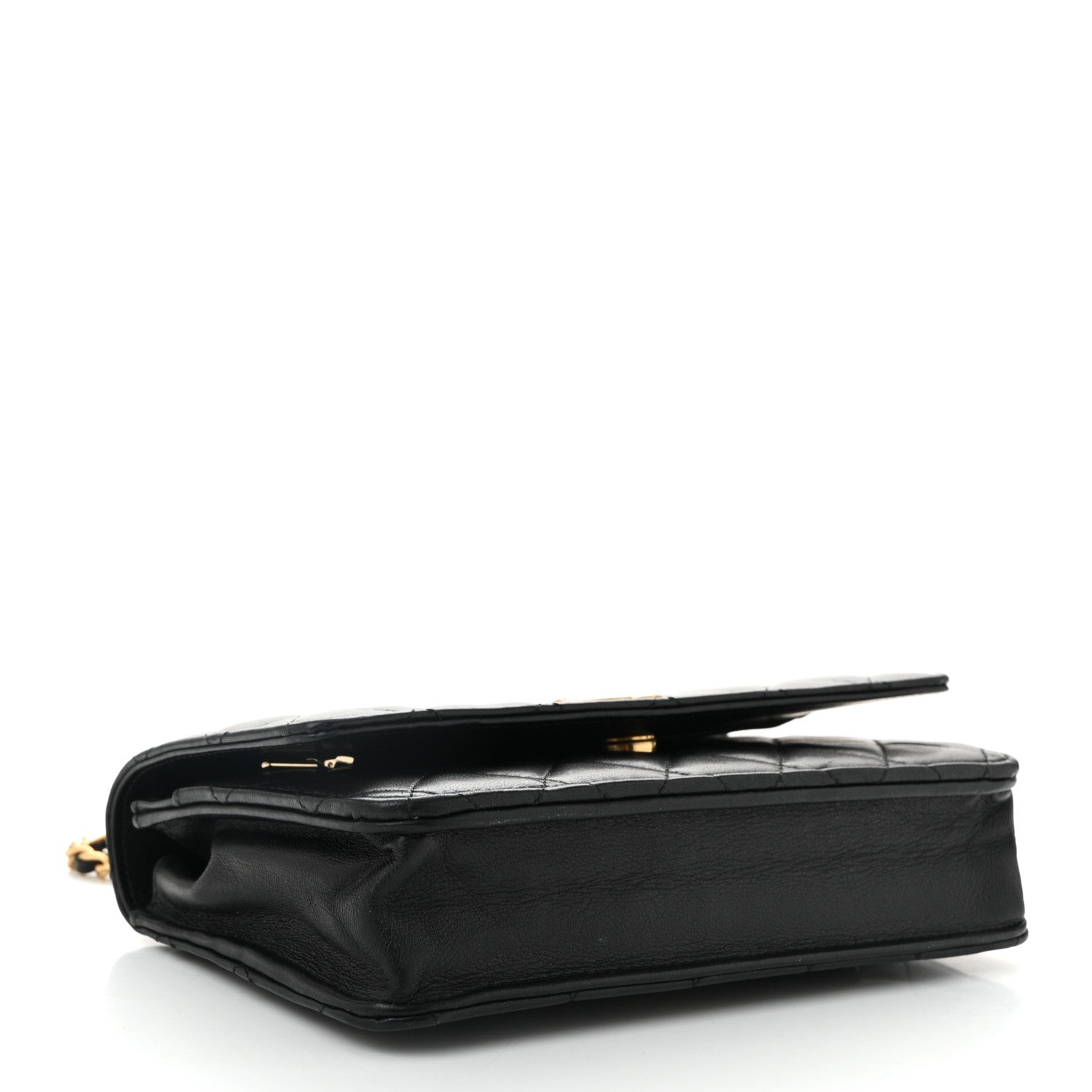 Chanel Lambskin Quilted Pick Me Up Wallet On Chain WOC Black 4 of 12