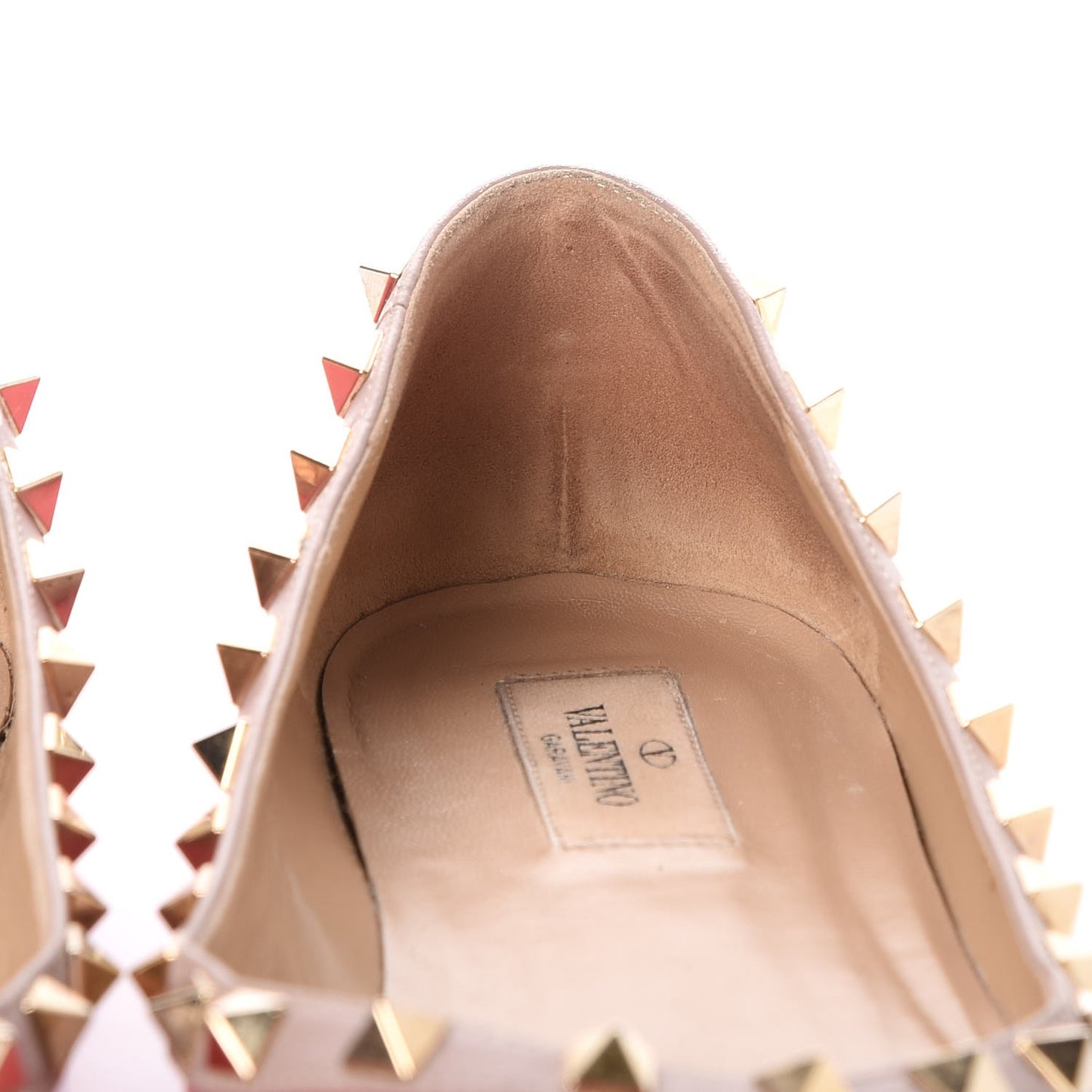 Patent Nappa Rockstud Ballerina Flats 39.5 Ninphea Poudre
