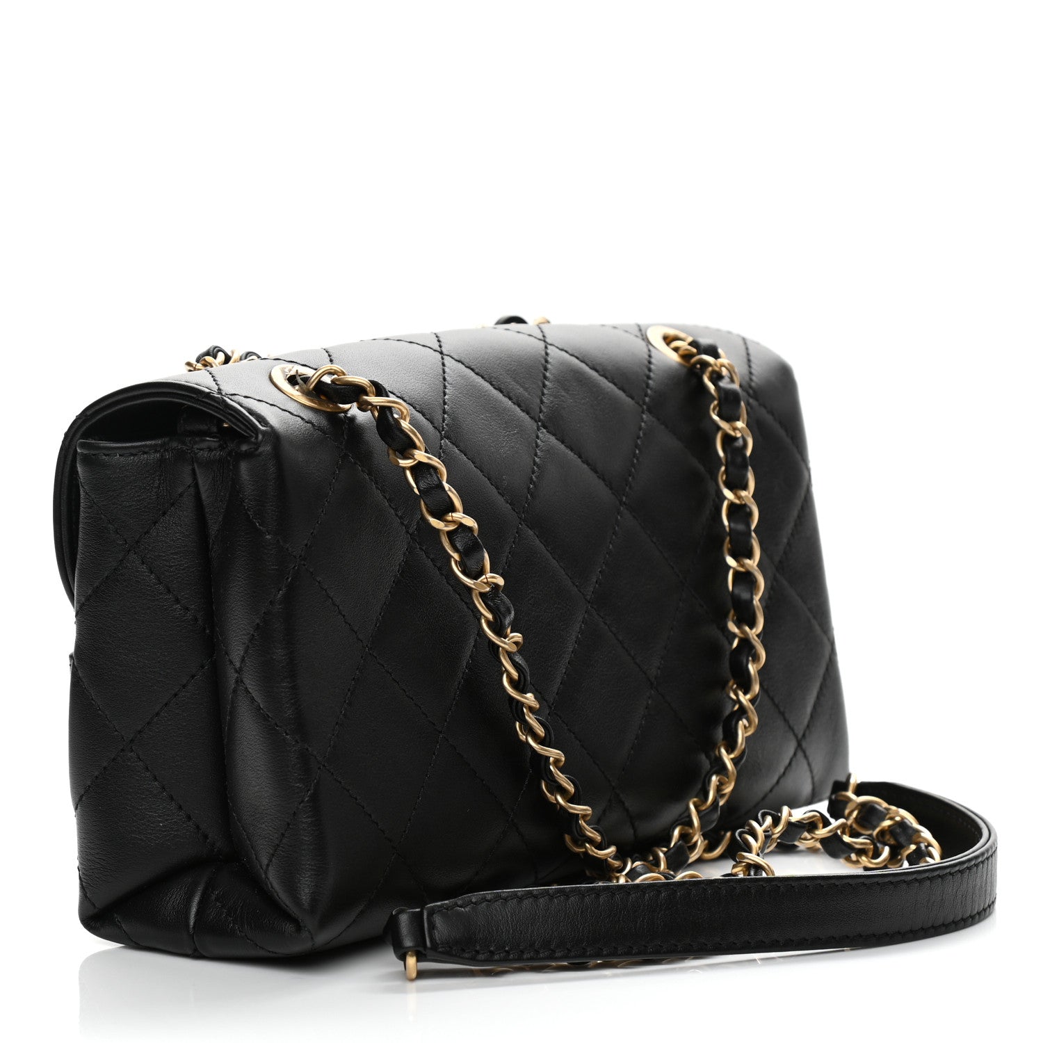 Chanel Calfskin Quilted Small Enchained Flap Black 3 of 13