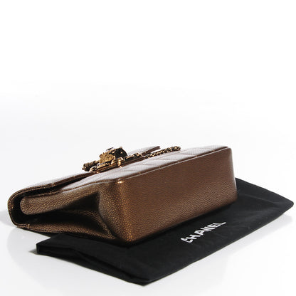 Chanel Caviar Square Quilted Paris Byzance Mini Flap Dark Gold 3 of 8
