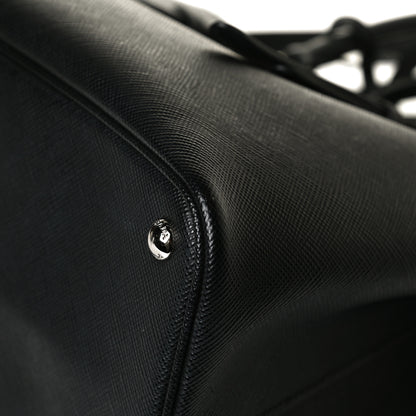 Prada Saffiano Cuir Large Double Bag Black Mughetto 10 of 13