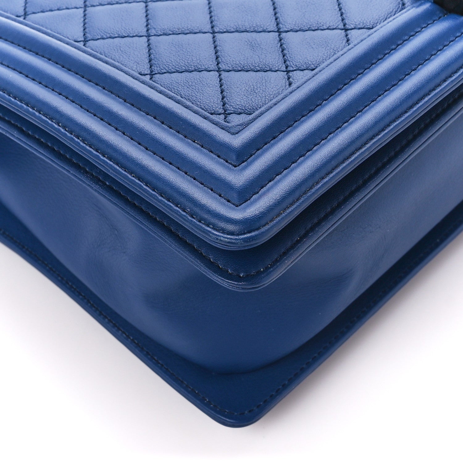 Chanel Calfskin Quilted New Medium Boy Flap Blue 9 of 12