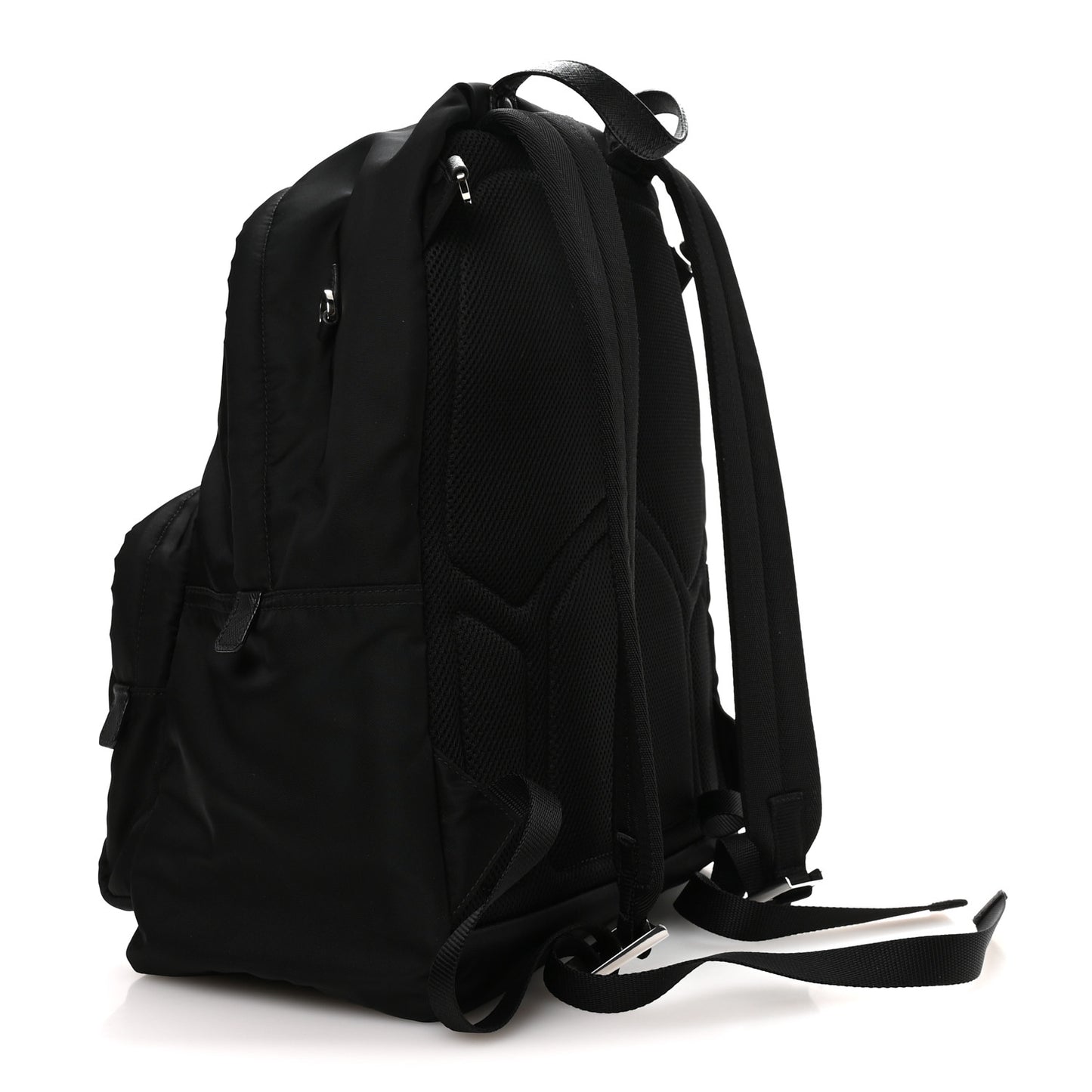 Tessuto Nylon Saffiano Day Backpack Black