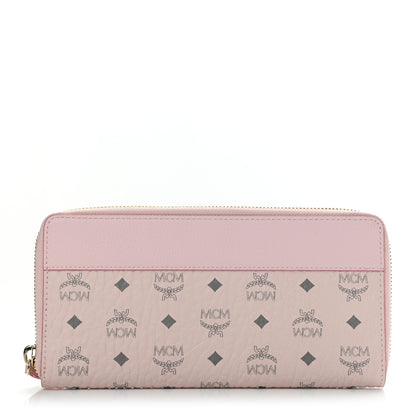 MCM Visetos Large Zip Around Wallet Pink 1 of 6