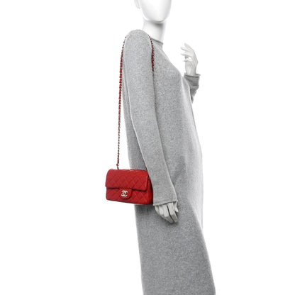 Chanel Lambskin Quilted Mini Rectangular Flap Red 2 of 11