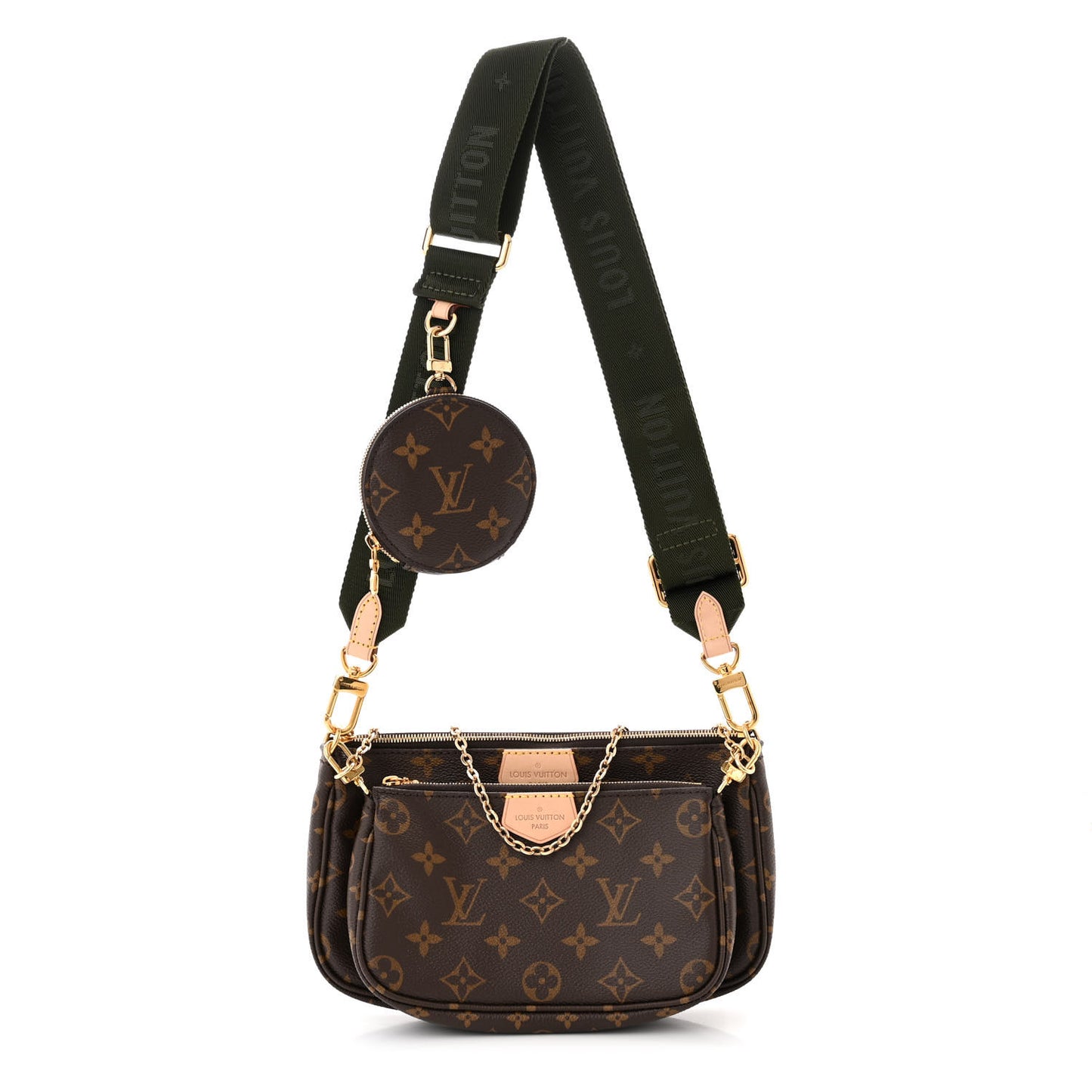 LOUIS VUITTON Monogram Multi Pochette Accessories Kaki