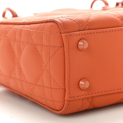 Christian Dior Ultra Matte Calfskin Cannage Mini Lady Dior Orange 9 of 10