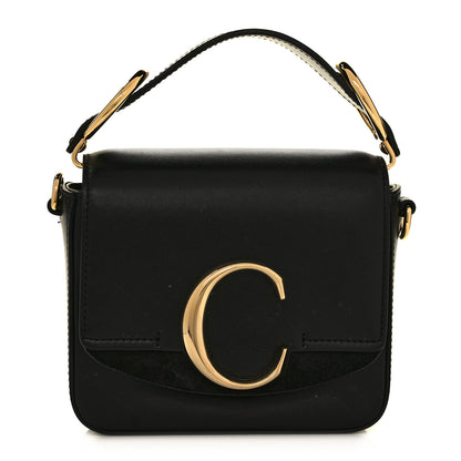 Chloe Shiny Calfskin Suede Mini C Double Carry Black 1 of 8