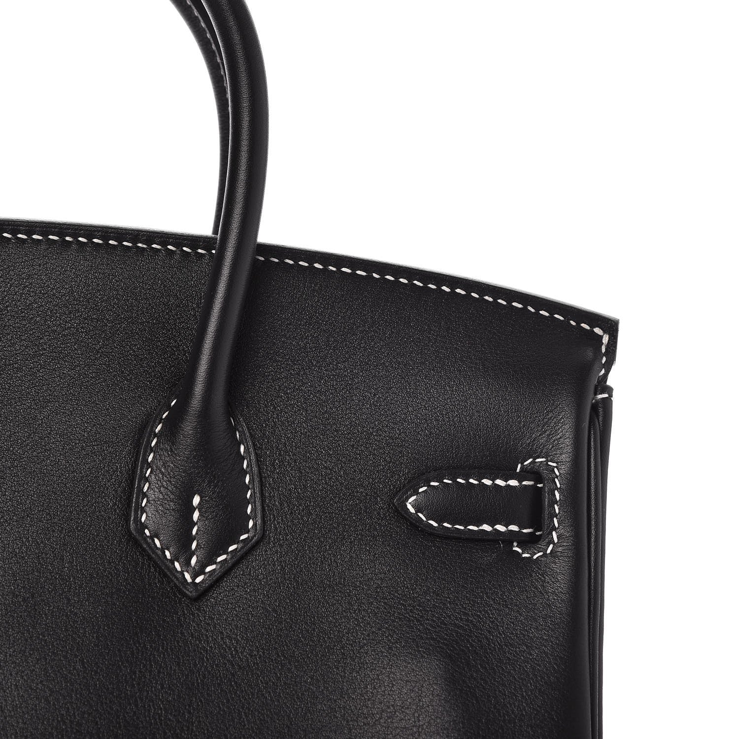 Hermes Swift Horseshoe Birkin 25 Black White 29 of 35